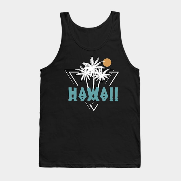 Hawaii Palm Trees and Sunset Tank Top by RKP'sTees